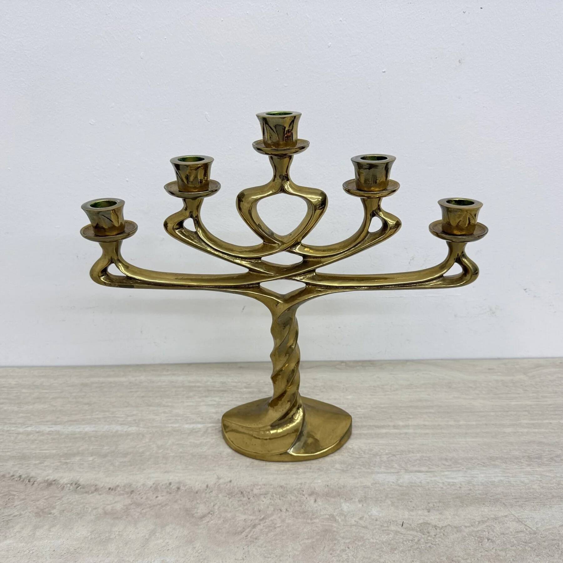 Mid-century large brutalist solid bronze candleholder, 1970s