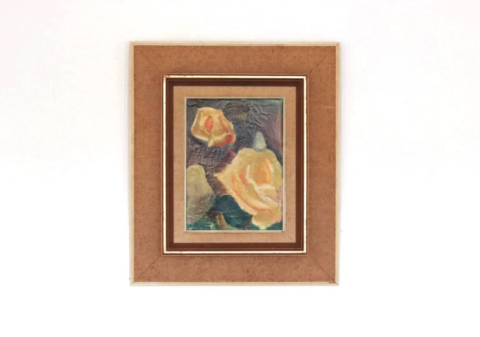 Original Mid Century Swedish Oil on Canvas – “Roses” by Hans Ripa