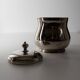 Vintage silver-plated brass ice bucket with glass inlay – mid-century Italian design, 1960s, table centerpiece