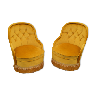 Pair of mustard convertible chair