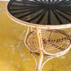 Table d'appoint vintage en rotin et verre fumé, France 1970