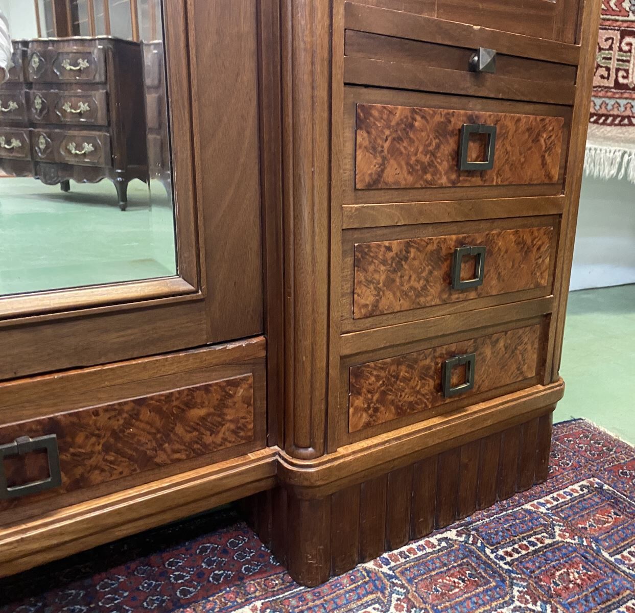 Dressing art deco walnut wardrobe