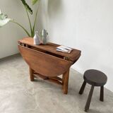 Round folding pine table mountain furniture
