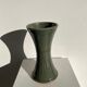 Dark green handcrafted vase with glazed ceramic grass blades