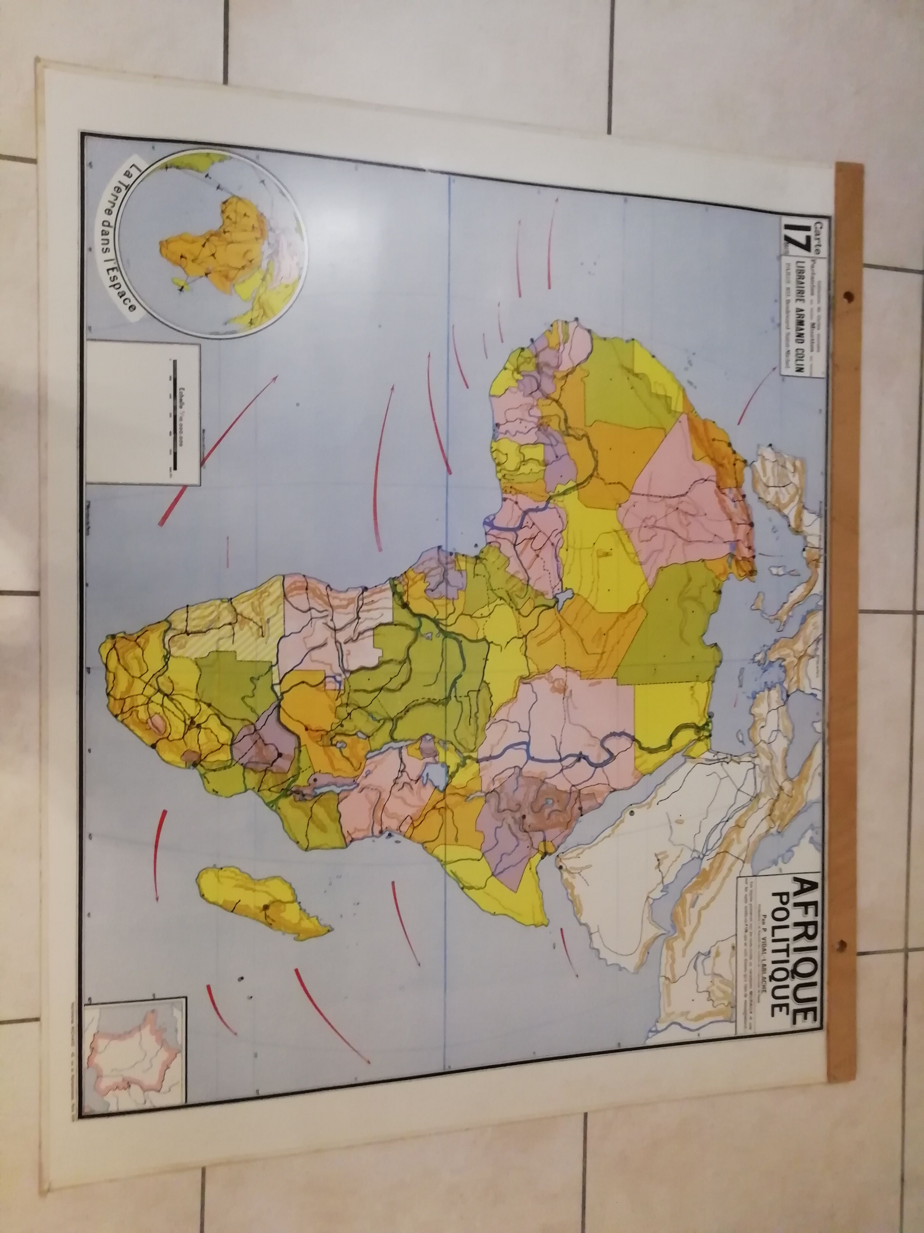 Vidal-Lablache educational wall map of the 1950s