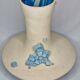 Design rocking vase in glazed ceramic with crystal decoration, 34 cm