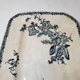 Serving dish of the earthenware factory of Pexonne model Fleurs de Champs, terre de fer