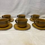 Ensemble de 6 tasses en grès vintage
