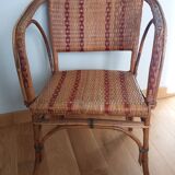 Bistro armchair in bamboo and wicker