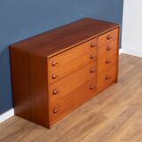 Retro Teak 1960s Stag 8 Drawer Chest Of Drawers Sideboard