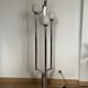 Space age lamp in brushed steel and opalin glass, 1970