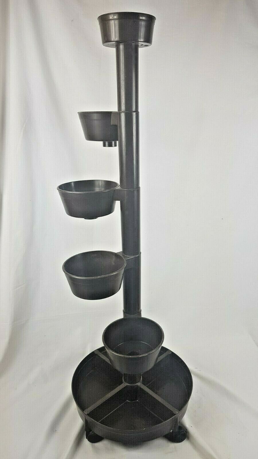 Porte-plantes, porte-pots en plastique marron design italien années 70