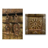 Coffre en bois à plaquage d’acier à la patine verte, circa 1840