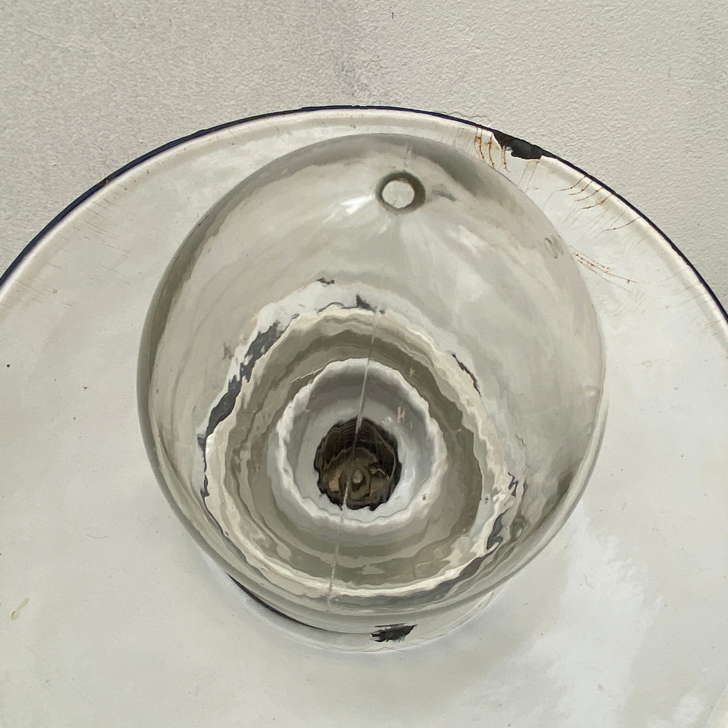 Glass industrial hanging lamp