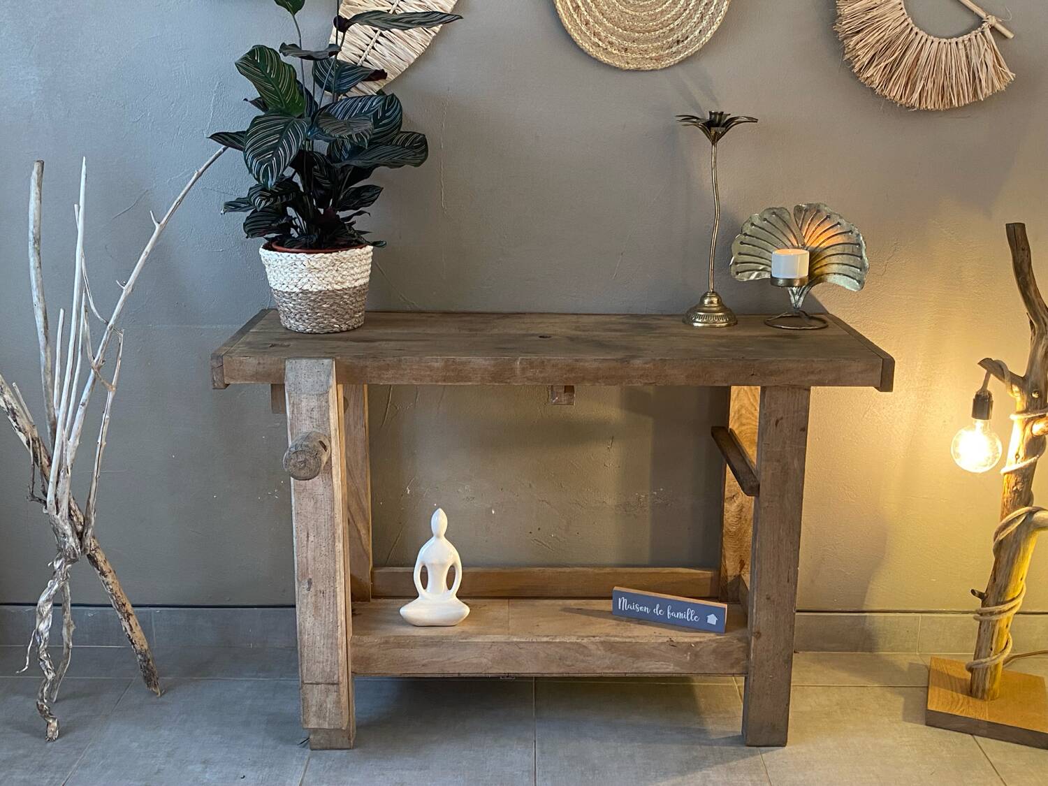 Vintage wooden workbench
