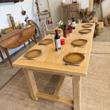 Solid oak farmhouse table with extensions