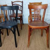Set of 8 mismatched vintage bistro chairs