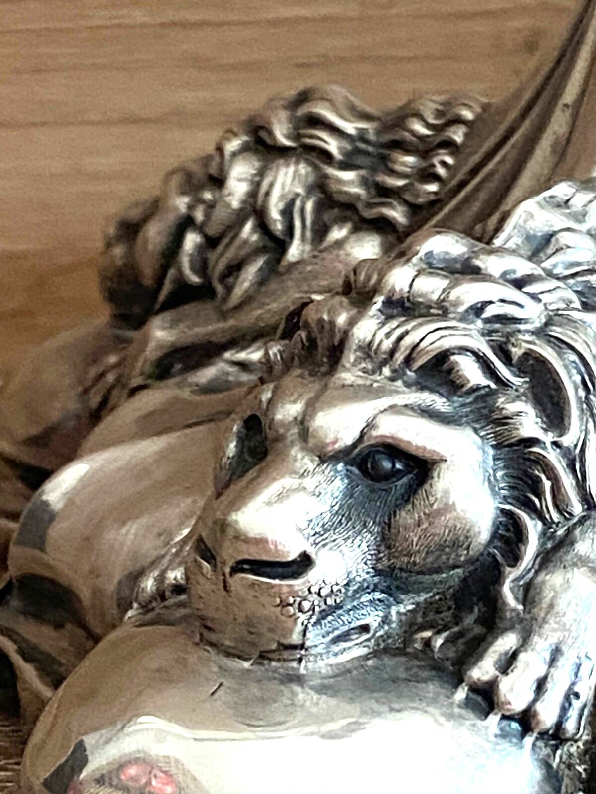 Antique Pair of Solid Silver Flambeaux Candlesticks with Unicorn Hallmark, Early X