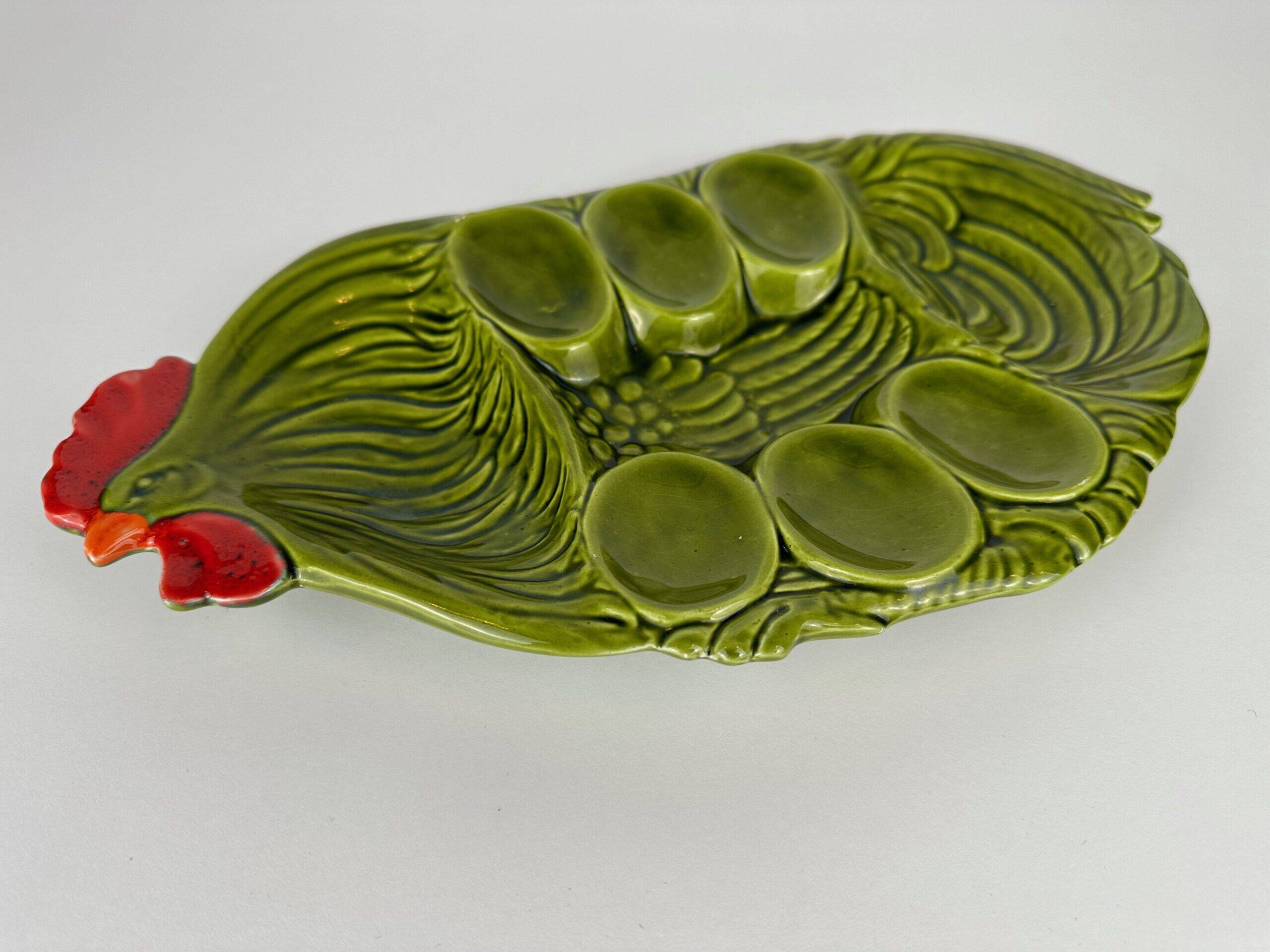 Vintage majolica serving dish – eggs