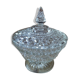 Bonbonnière sucrier en verre moulé pointes diamant