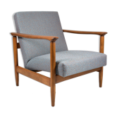 Vintage Polish armchair, model GFM-142, 1960s,  fully renovated, grey fabric
