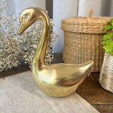 Vintage brass swan