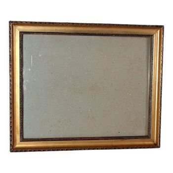 Beaded frame 34,5x28 foliage 30x24 cm gilded stucco wood with glass SB