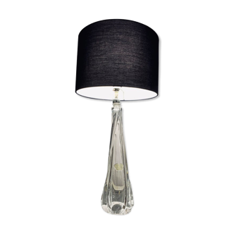 1950s Val St Lambert Clear Glass Table Lamp