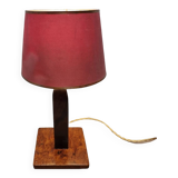 French Art Deco Table Lamp With Walnut