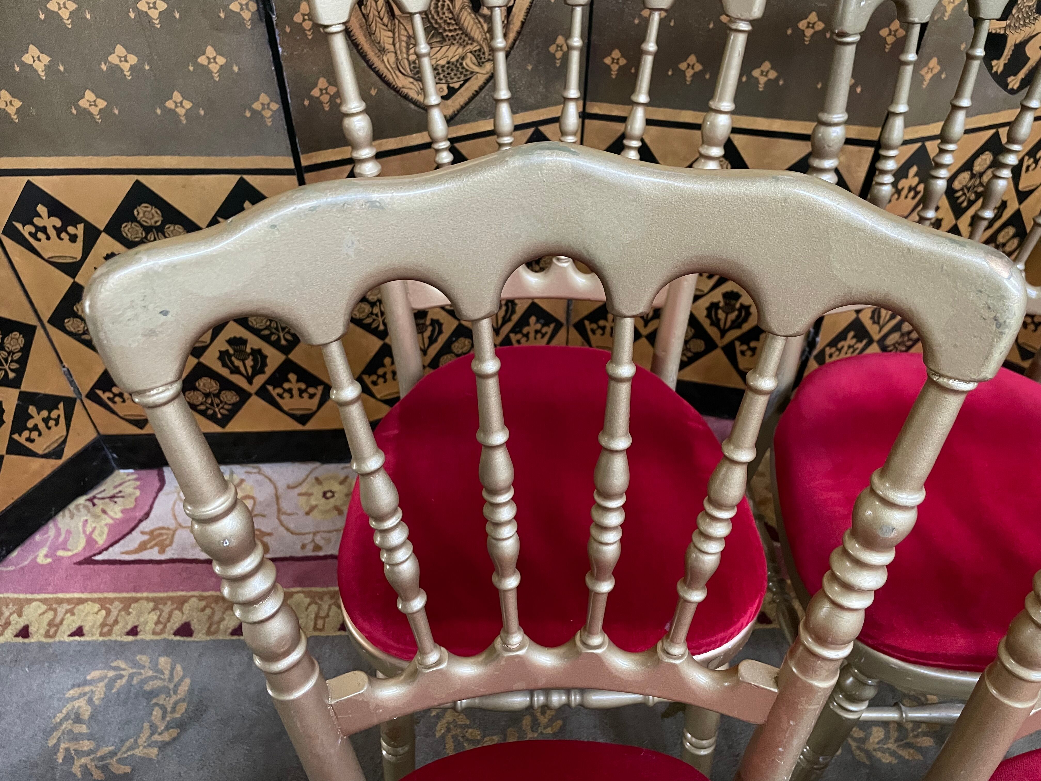 Suite de 6 chaises à barrettes Napoléon III