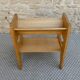 Light wood side table magazine rack