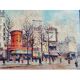 Oil, painting, Saudemont, Moulin Rouge, Paris