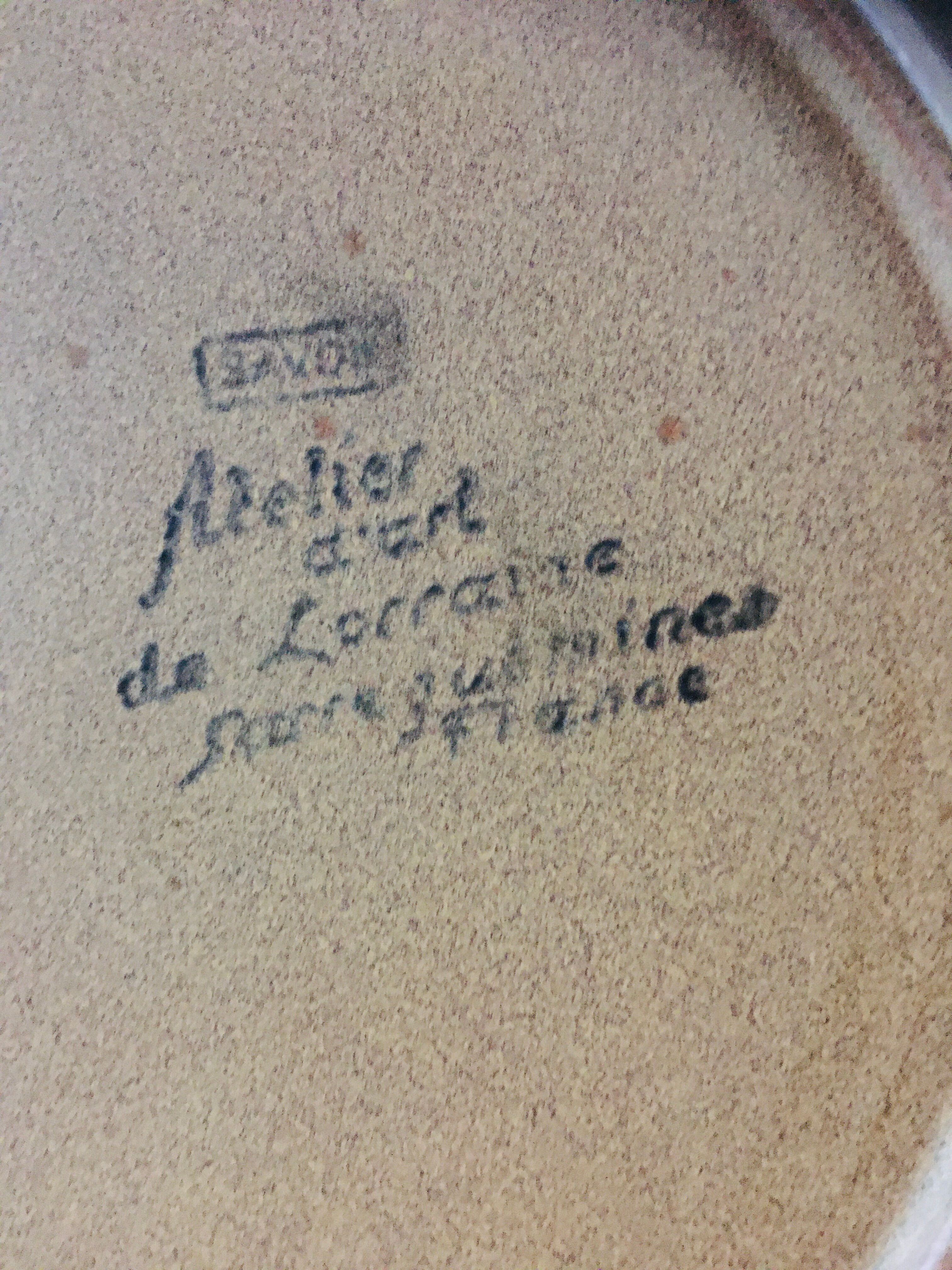 8 flat plates sandstone Sarreguemines collection art workshop 70s