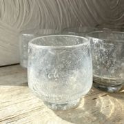 Set punch ou cocktail en verre soufflé bullé , esprit Biot