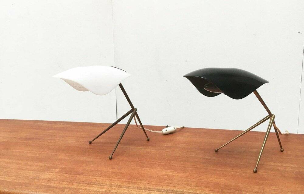 Mid-Century German Acryl and Brass Tripod Table Lamp from Cosack, 1960s, Set of 2