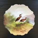 Plat peint décor bécasses