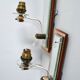 Pair of mirror and crystal wall lights from the 1940s-50s.