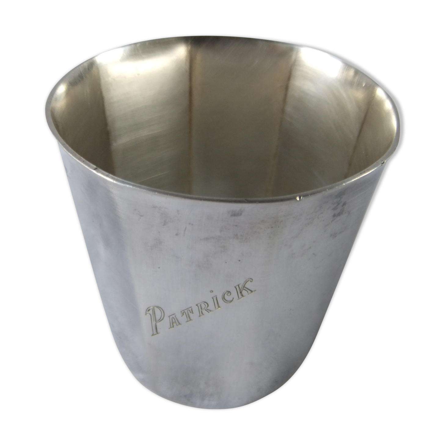 Timbale ancienne métal argenté poinçon collection art déco poinçon Boulanger