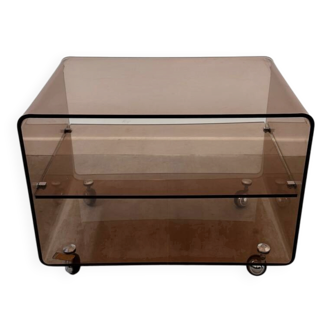 Smoked Plexiglass coffee table by Michel Dumas