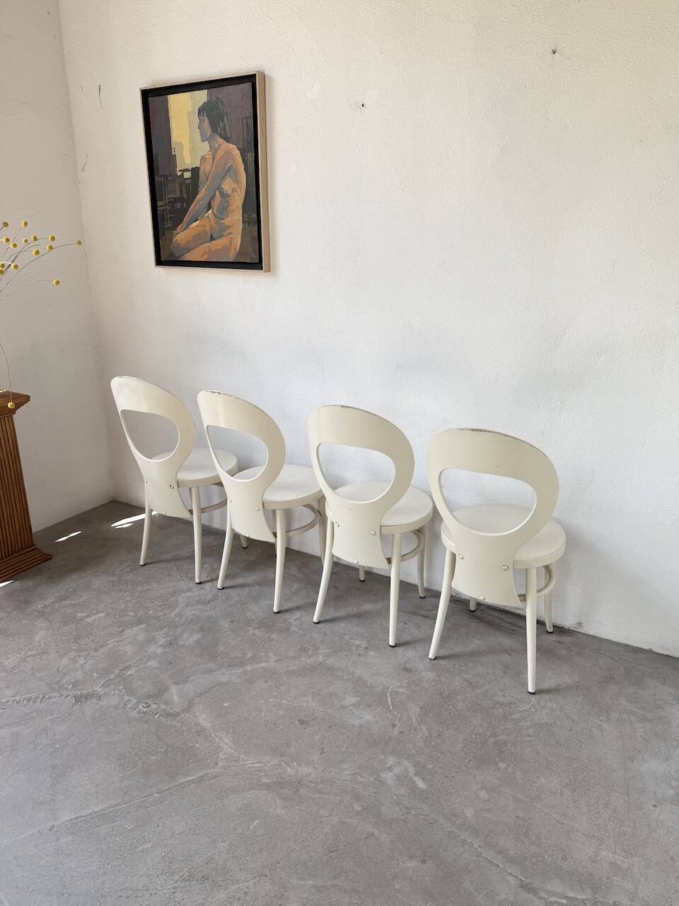 Set of 4 Baumann bistro chairs, Mouette model
