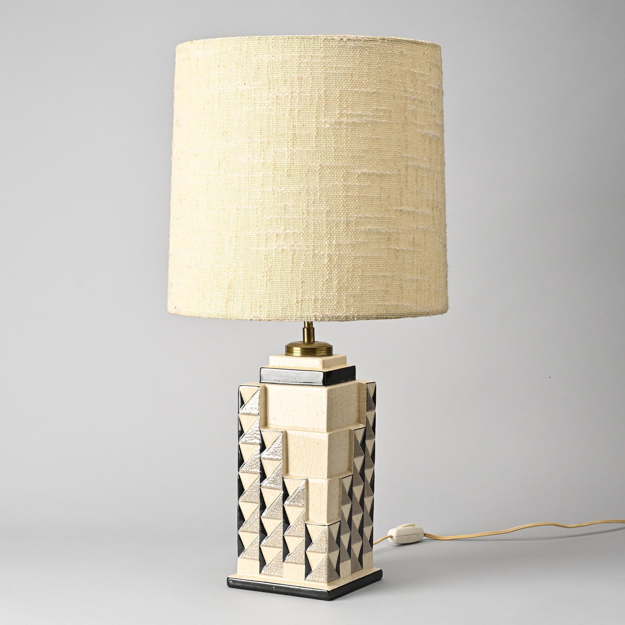 Ceramic lamp, Charles Harva, France, circa 1930