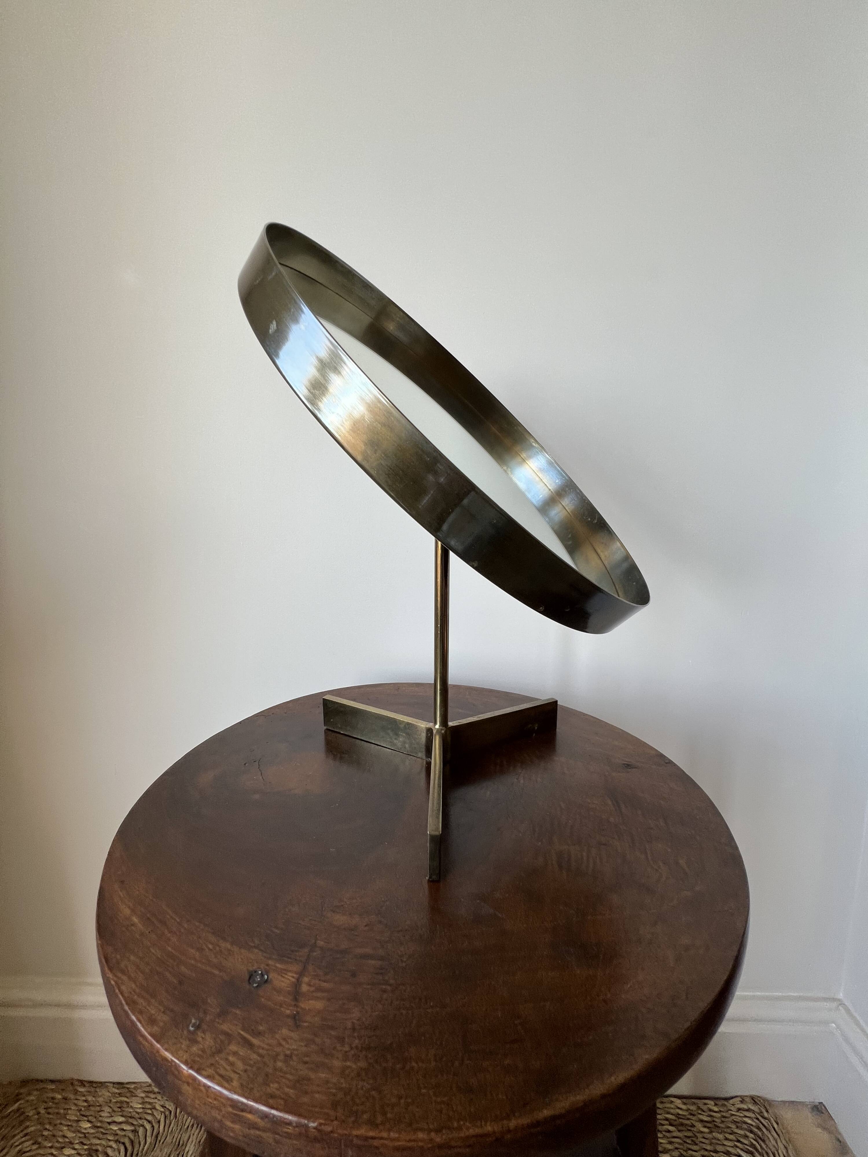 Mid century brass mirror by Durlston Designs, England 1960s