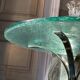 Paire de tables basses rondes, verre, ca 1970