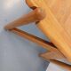 Large vintage brutalist rectangular table made of solid oak wood.