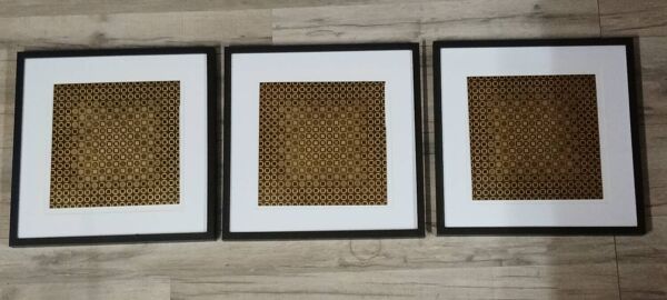Tableaux Vintage Art Optique - Victor Vasarely - Cadres 40x40cm.