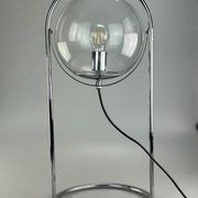 Lampe à boule de table space age design verre métal, 60s 70s