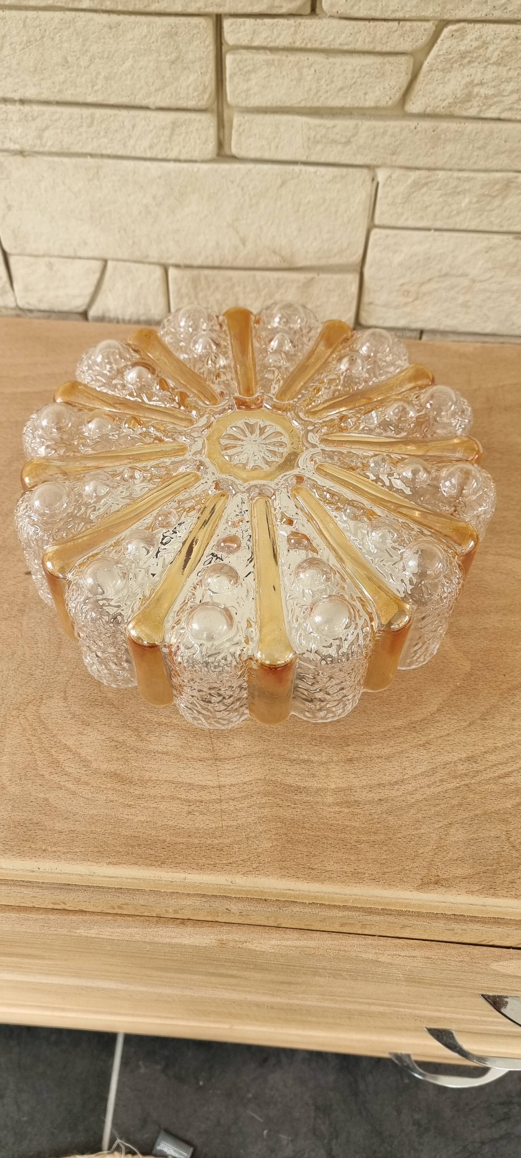 Glass ceiling light, 1970s