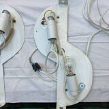 Pair of Mathieu brushed aluminum wall lights 70'S