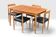 Table vintage extensible Lübke avec 4 chaises en teck Lübke