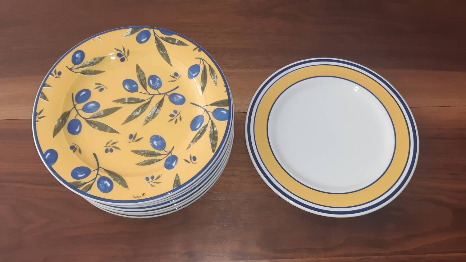 Flat plates hostess line faience Palluy